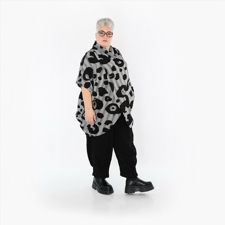 Shirt/omslagdoek Athena zwart wit