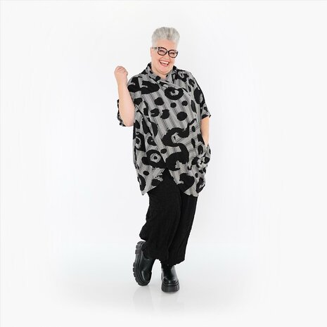 Shirt/omslagdoek Athena zwart wit