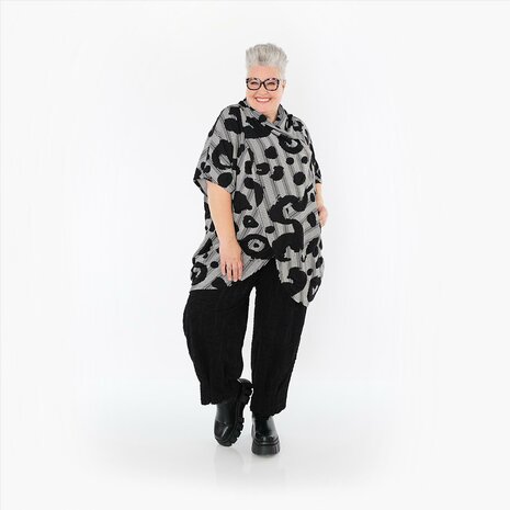 Shirt/omslagdoek Athena zwart wit