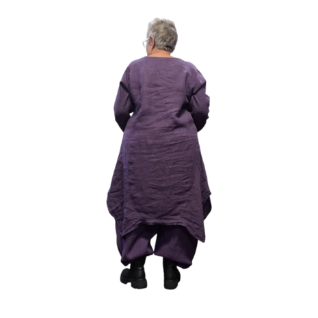 Lange-tuniek-A-lijn-purple 100%-linnen
