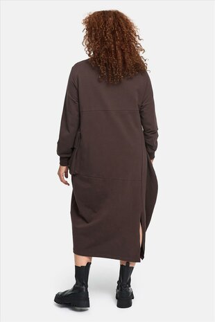 Individuele jersey jurk cacao
