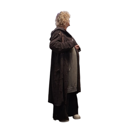 Aparte jas kastanje met capuchon 