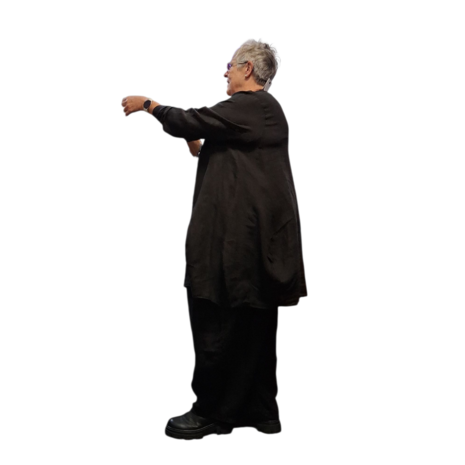 Ballon-tuniek-A-lijn-zwart 100%-linnen