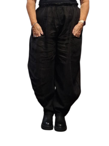 Ballonbroek zwart 100% linnen