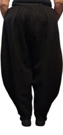 Wijde broek zwart 100% linnen
