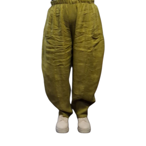 Ballonbroek olijfgroen100% linnen