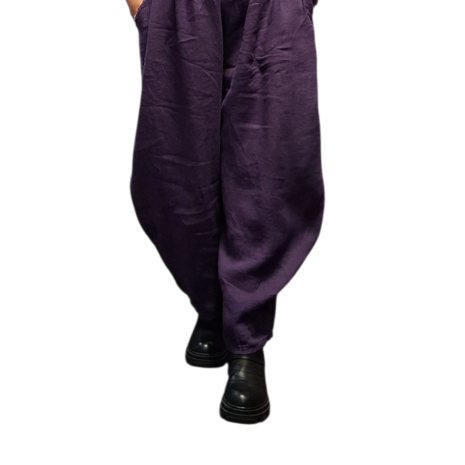 Wijde broek purple 100% linnen