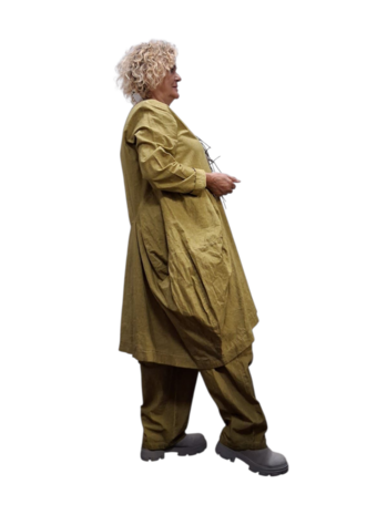 Ballonjurk/tuniek okergeel stonewashed