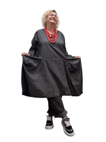 Ballonjurk antraciet stonewashed