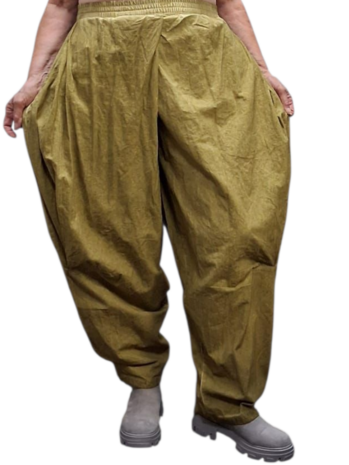 Wijde broek oker stonewashed