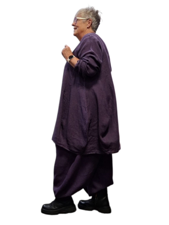 Ballon-tuniek-A-lijn-purple100%-linnen