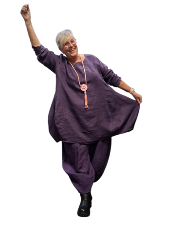 Ballon-tuniek-A-lijn-purple100%-linnen