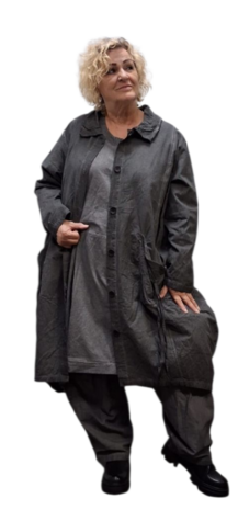 Ballonjas/vest antraciet stonewashed