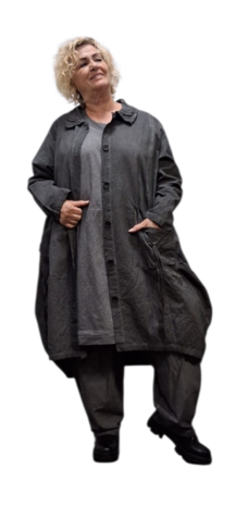 Ballonjas/vest antraciet stonewashed