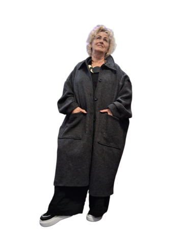 Mantel / jas Laine , effen antraciet