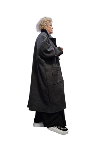 Mantel / jas Laine , effen antraciet