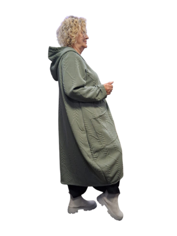 Lange tussen ballonjas groen