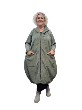 Lange tussen ballonjas groen