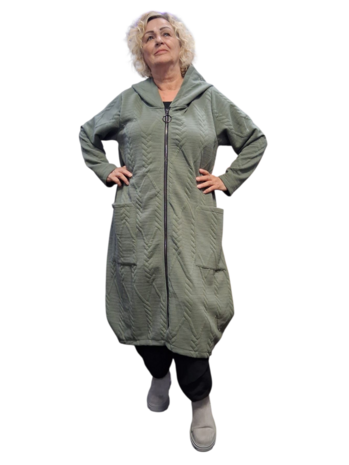 Lange tussen ballonjas groen