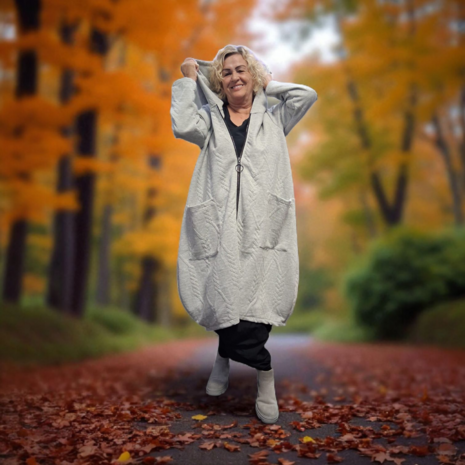 Lange tussen ballonjas grijs