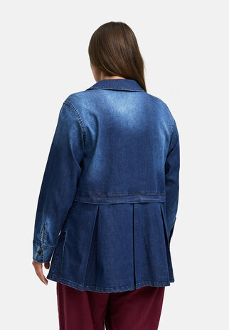 Blouse-jas van premium denim `Indiga` stretch
