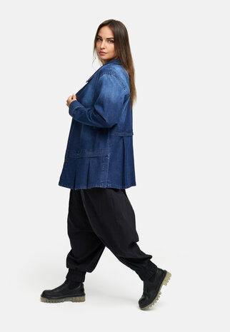 Blouse-jas van premium denim `Indiga` stretch