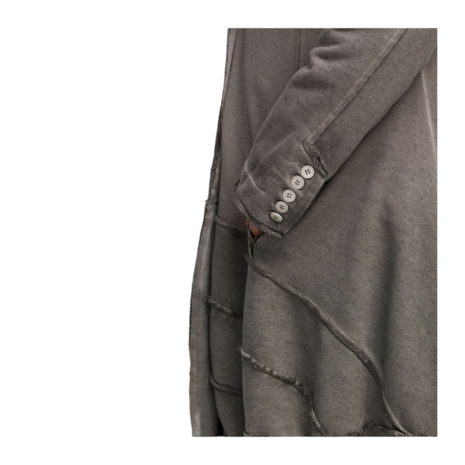 Aparte jas greige met deelnaden