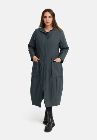 Kekoo Lange mantel groen gevoerd