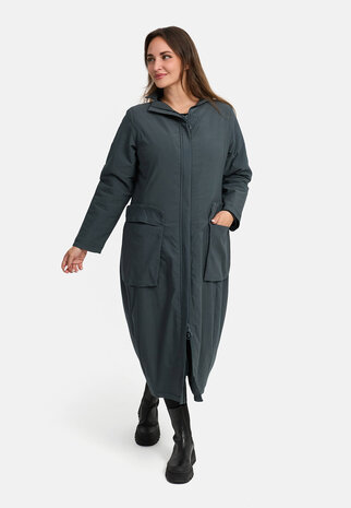 Kekoo Lange mantel groen gevoerd