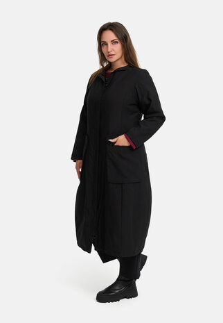 Kekoo 'Calina' Mantel van parachute, met voering, A-lijn zwart