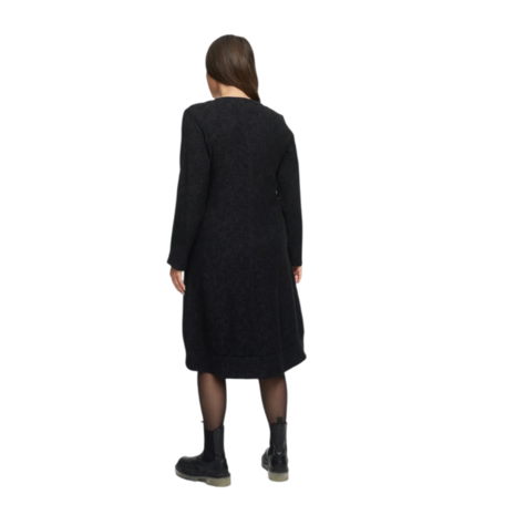 Elegant jurkje, A-lijn, met structuurpatroon 'Noira'  zwart