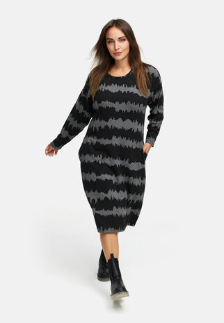 Mirella jurk zwart/grijs