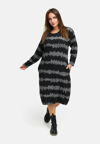 Mirella jurk zwart/grijs