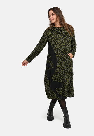 Seriva jurk groen/zwart
