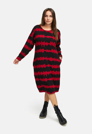 Mirella jurk zwart/rood