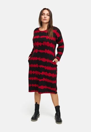 Mirella jurk zwart/rood