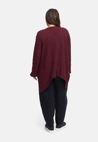 Jas asymmetrisch met rits 'Floréa' rood