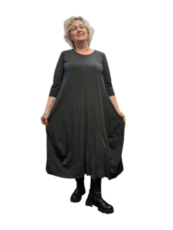 Luuka jurk met bollingen antraciet