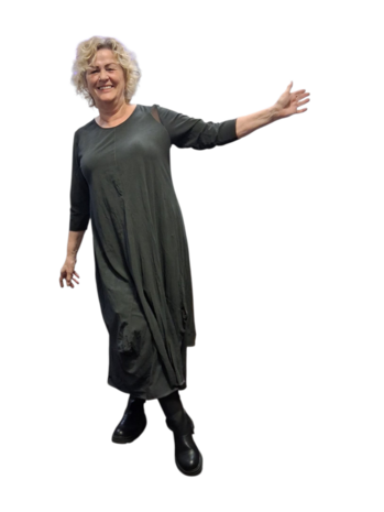 Luuka jurk met bollingen antraciet