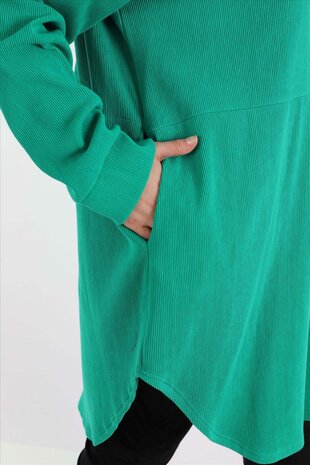 Blouse-jas Rinna groen, in afgeronde vorm 