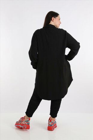 Blouse-jas Rinna zwart, in afgeronde vorm 