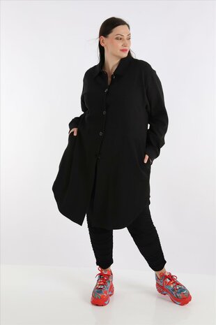 Blouse-jas Rinna zwart, in afgeronde vorm 