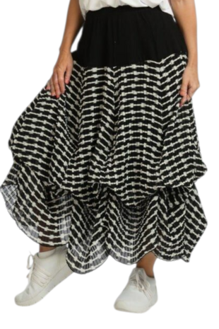 Rok Violla in ballonvorm zwart/wit