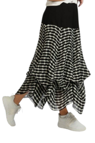 Rok Violla in ballonvorm zwart/wit