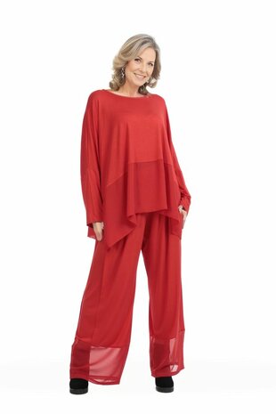 Juliette-broek,-met Chiffon inzet rood