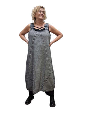 Overgooier grijs stonewashed mouwloos