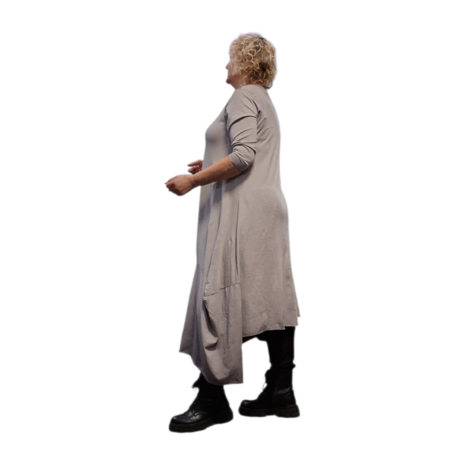 Luuka jurk met bollingen grijs