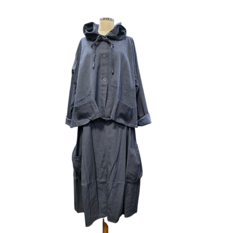 Luuka kort jasje -vest 100% cotton navy