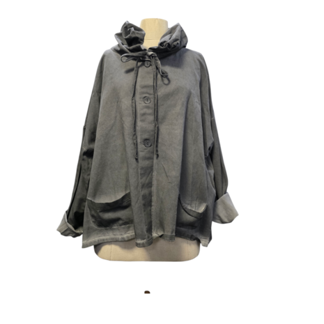 Luuka kort jasje -vest 100% cotton antraciet