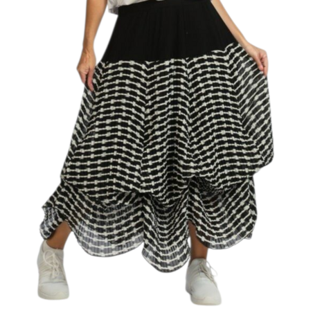 Rok Violla in ballonvorm zwart/wit